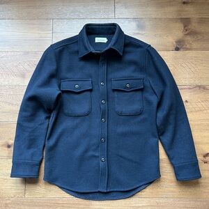 Men's Navy Wool Shirt Jacket